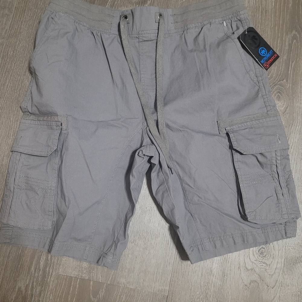 Charcoal Stretch Cargo Shorts